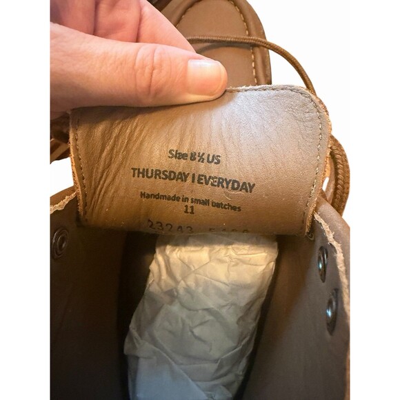 NEW Thursday Boot Co Diplomat Moc Toe Boots Mens 8.5 Brown Leather Vibram Wedge main image 8